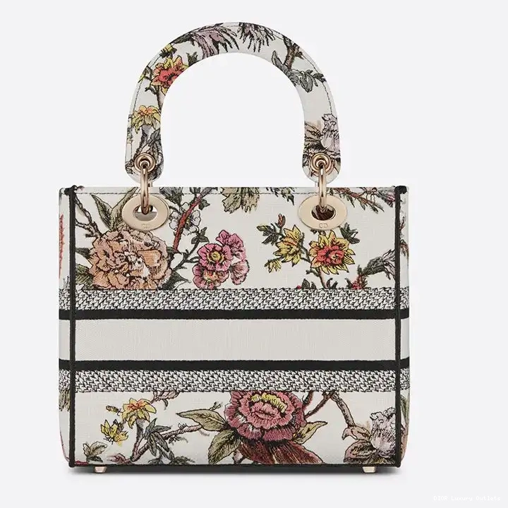 Cheap Canvass Jardin White Lady Motif Bag Medium Botanique D-lite 0612 Luxury